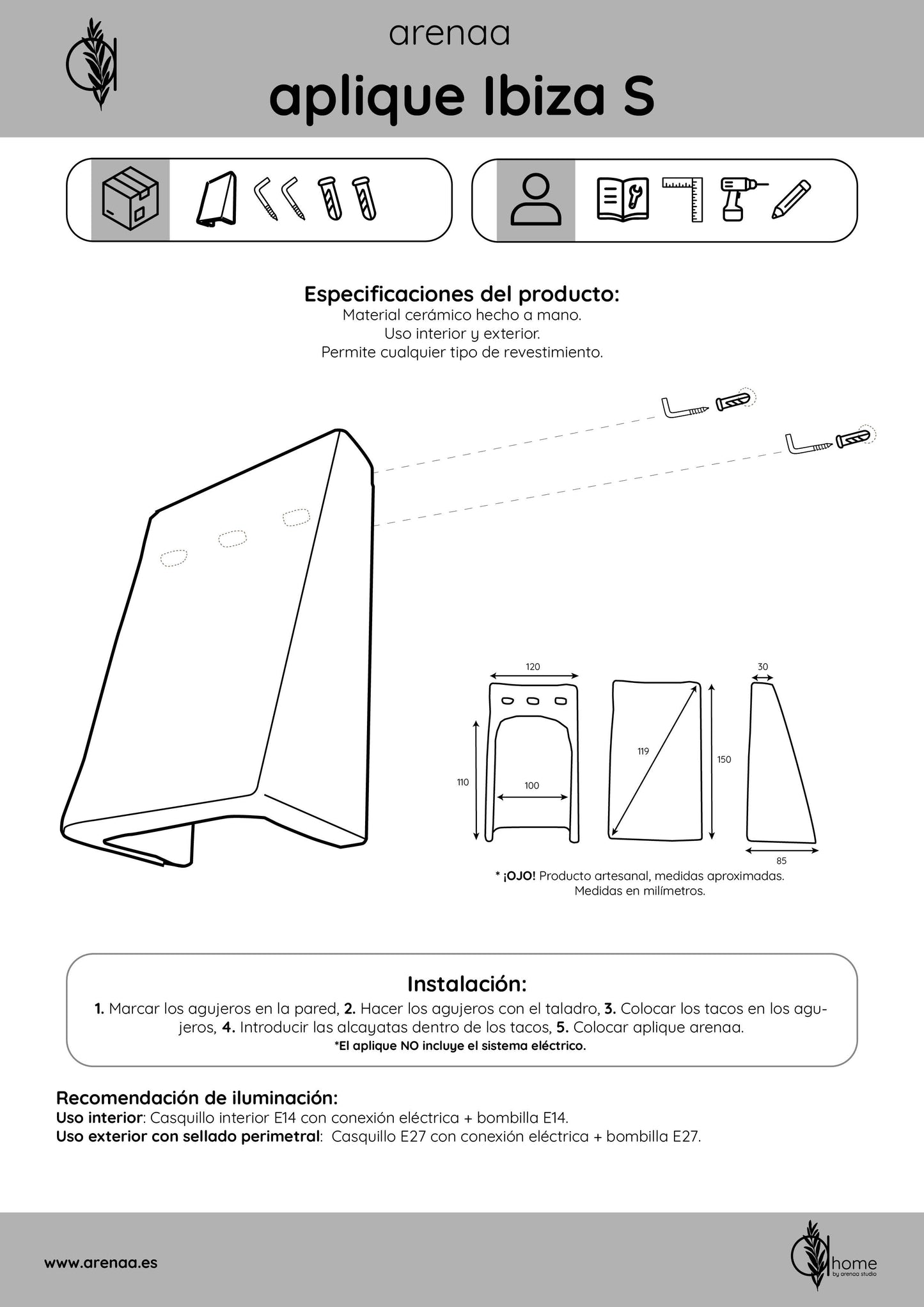 Pack Aplique Ibiza Blanco S 4 unidades