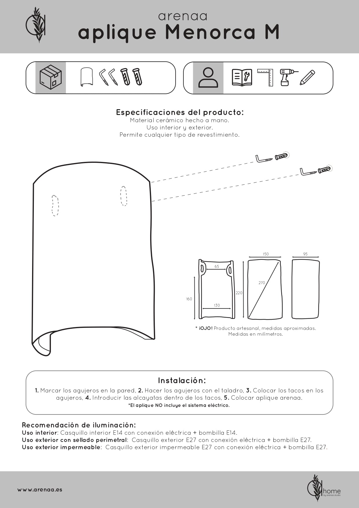 Minorca wall lamp