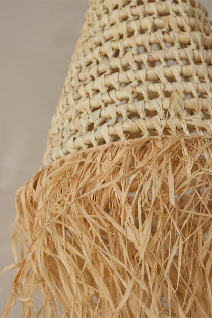 Abat-jour suspension en raphia