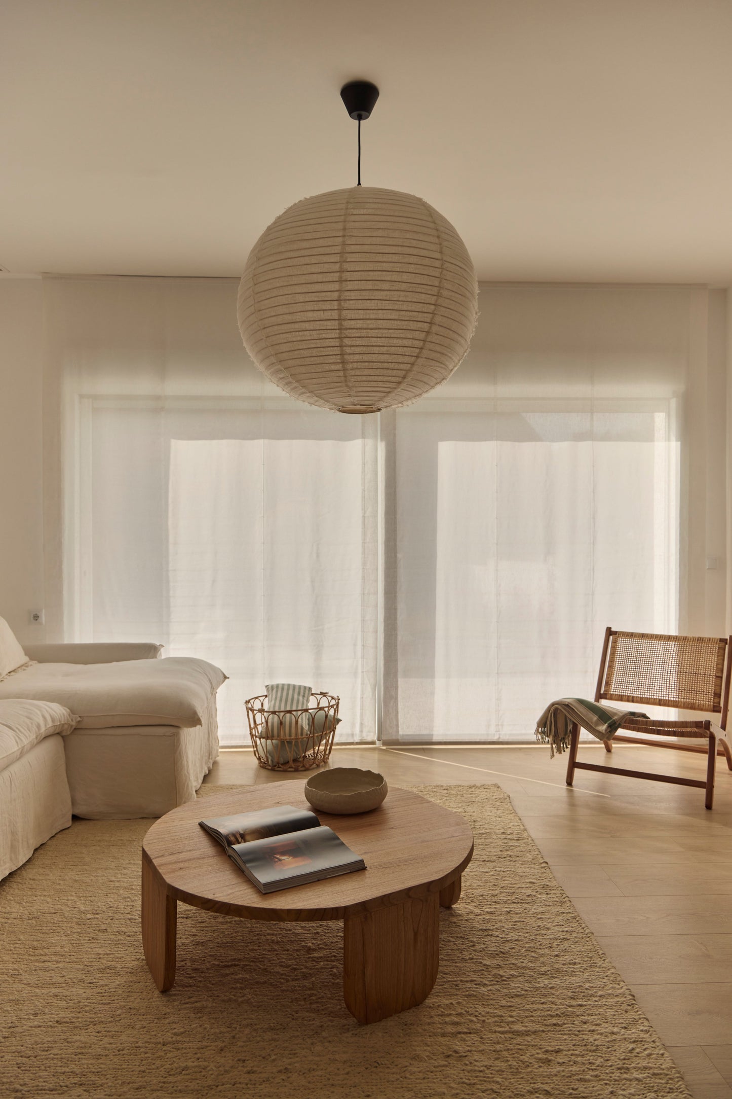 White linen pendant lamp shade