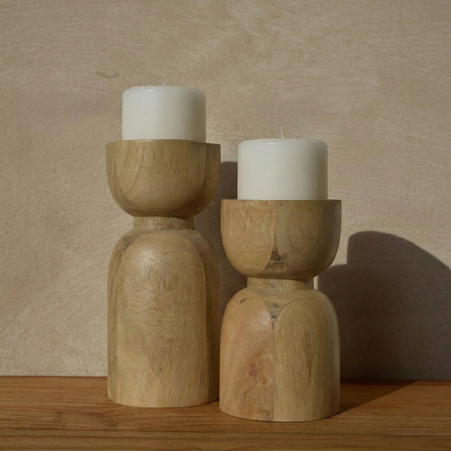 Portavelas madera