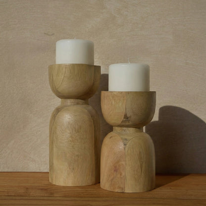 Portavelas madera