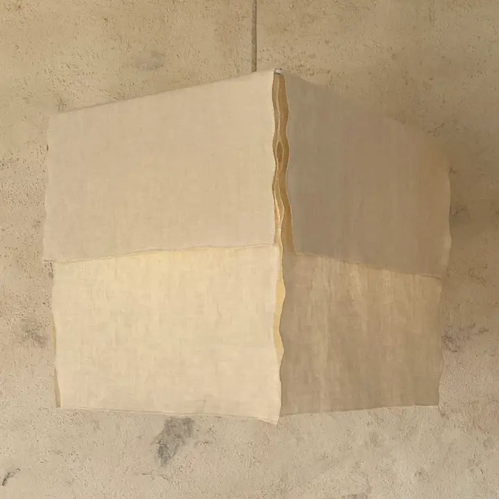 Pantalla lámpara lino cubo