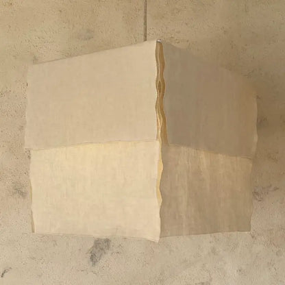Pantalla lámpara lino cubo