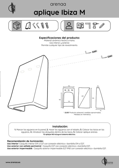 Pack Aplique Ibiza Natural M 2 unidades
