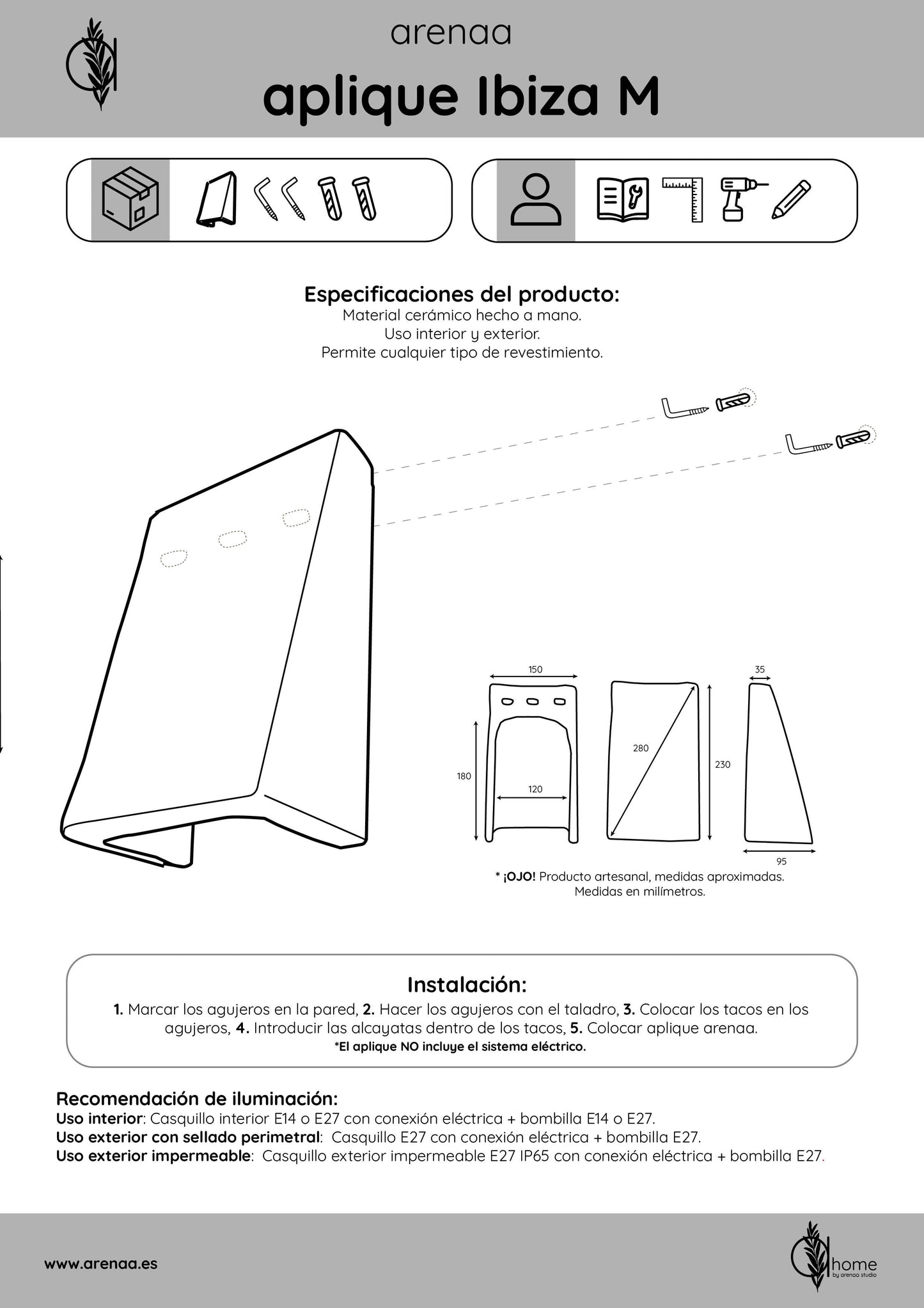 Pack Applique Ibiza Blanc M 2 unités
