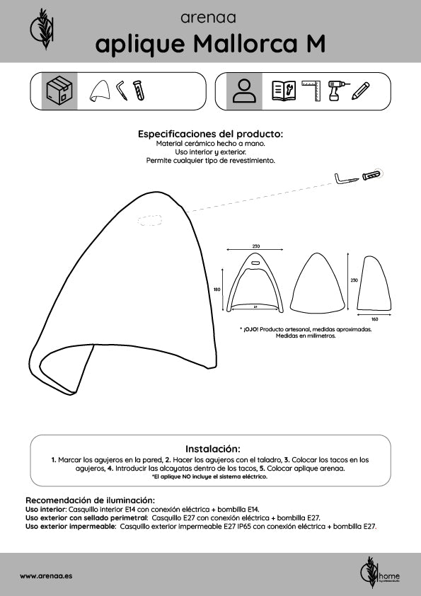Mallorca wall lamp