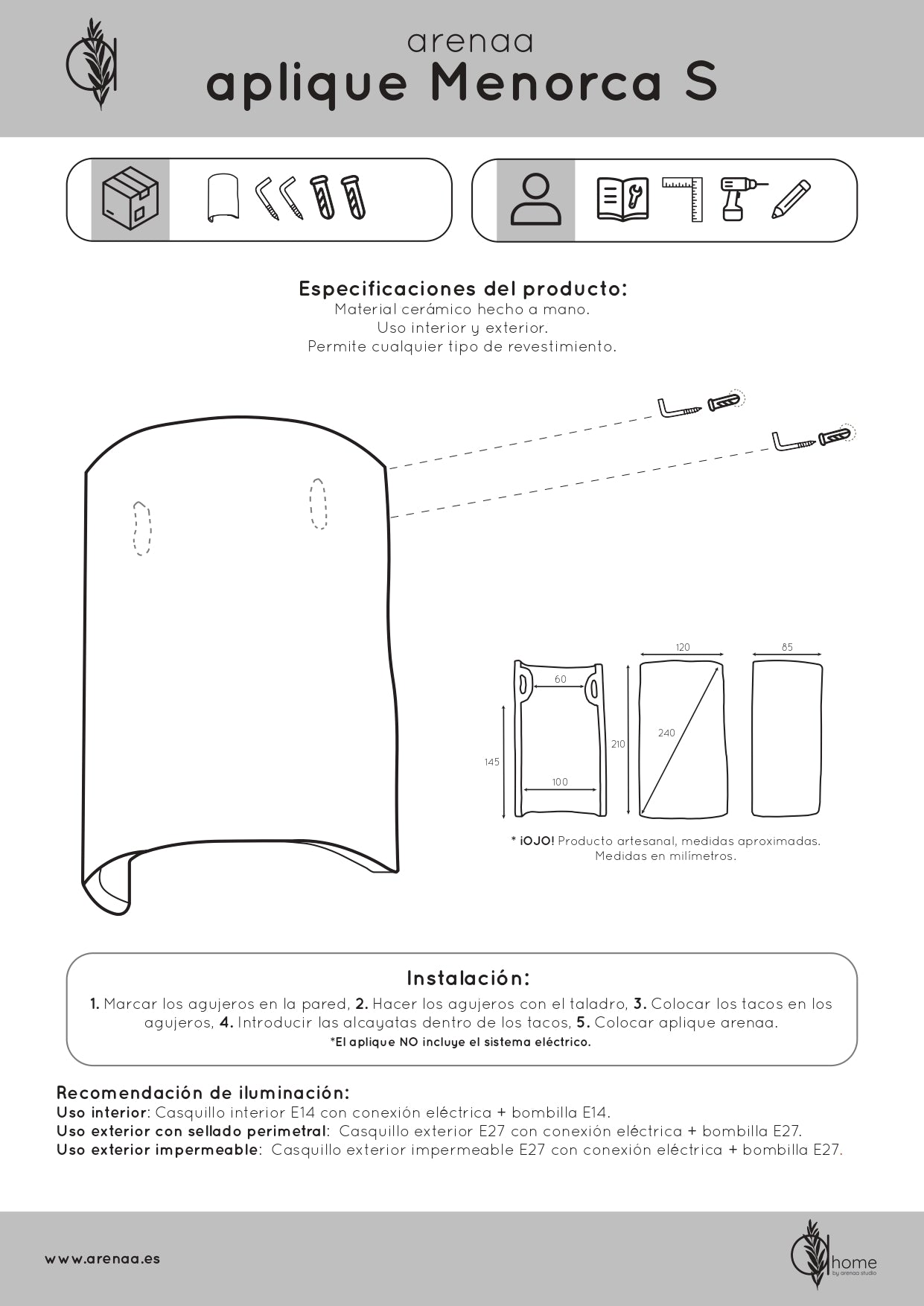 Minorca wall lamp
