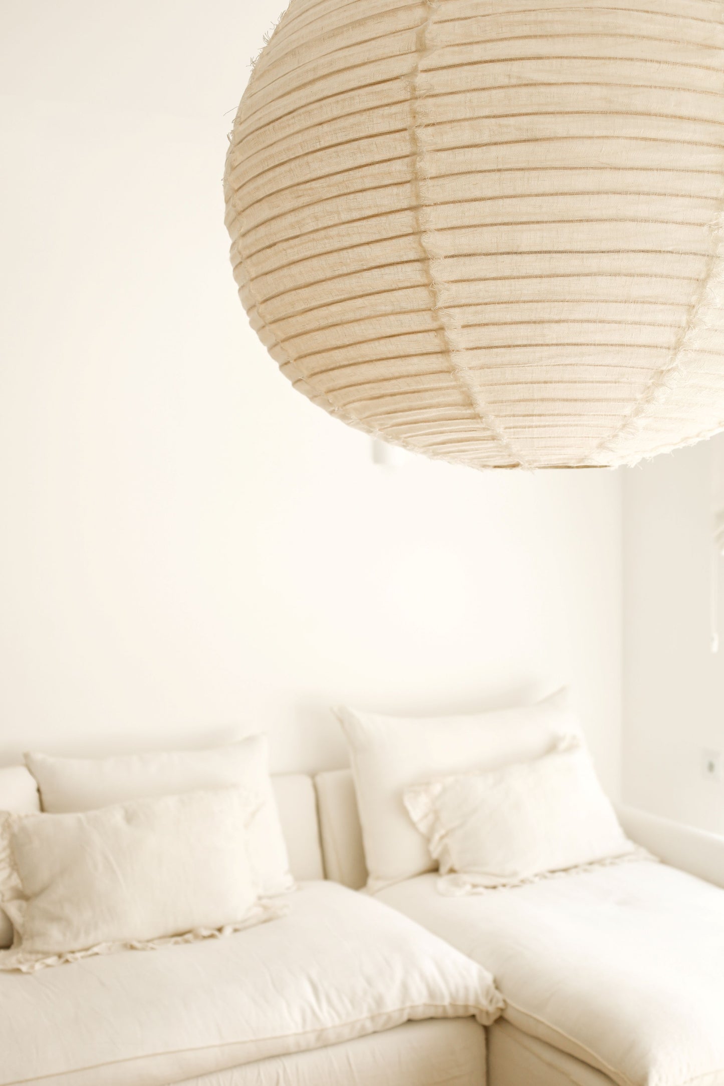 White linen pendant lamp shade