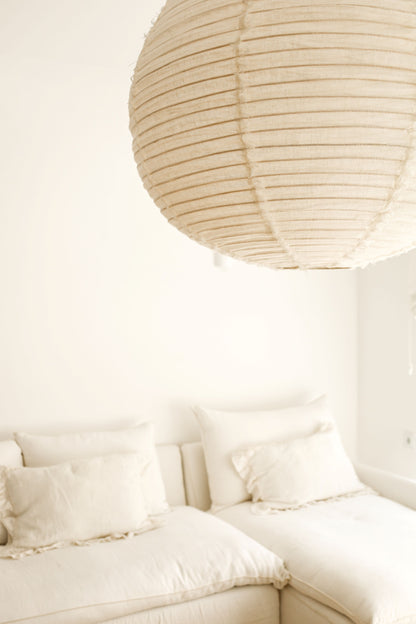 White linen pendant lamp shade