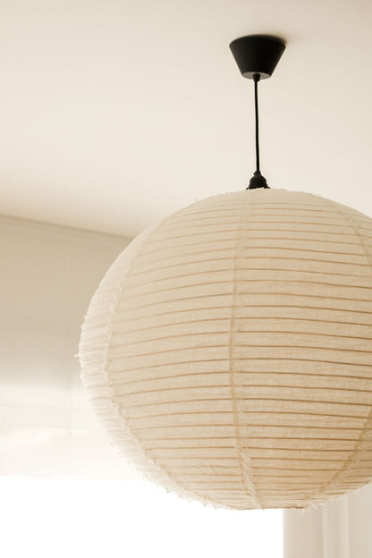White linen pendant lamp shade