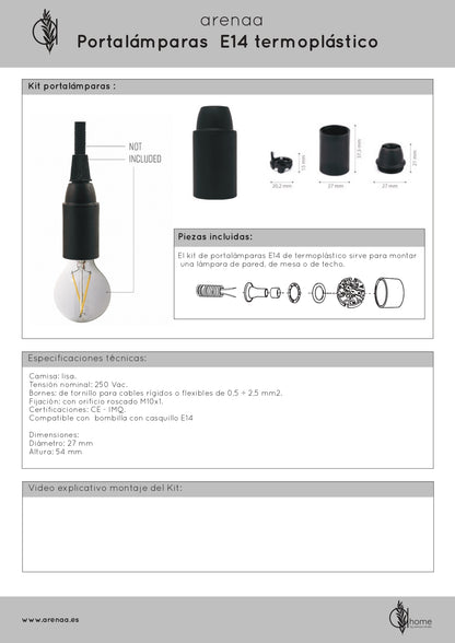 Douille pour appliques intérieures. E14