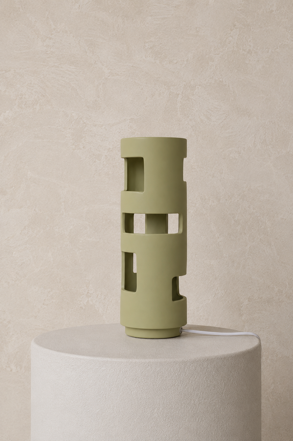 Lampe en verre vert