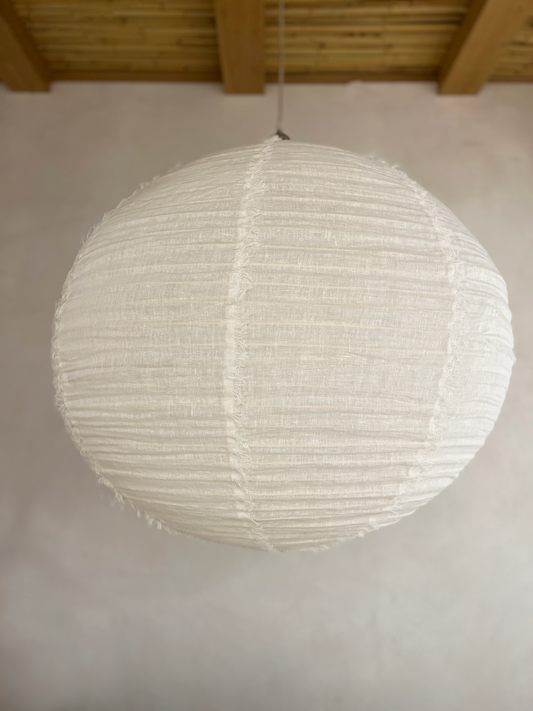 White linen pendant lamp shade