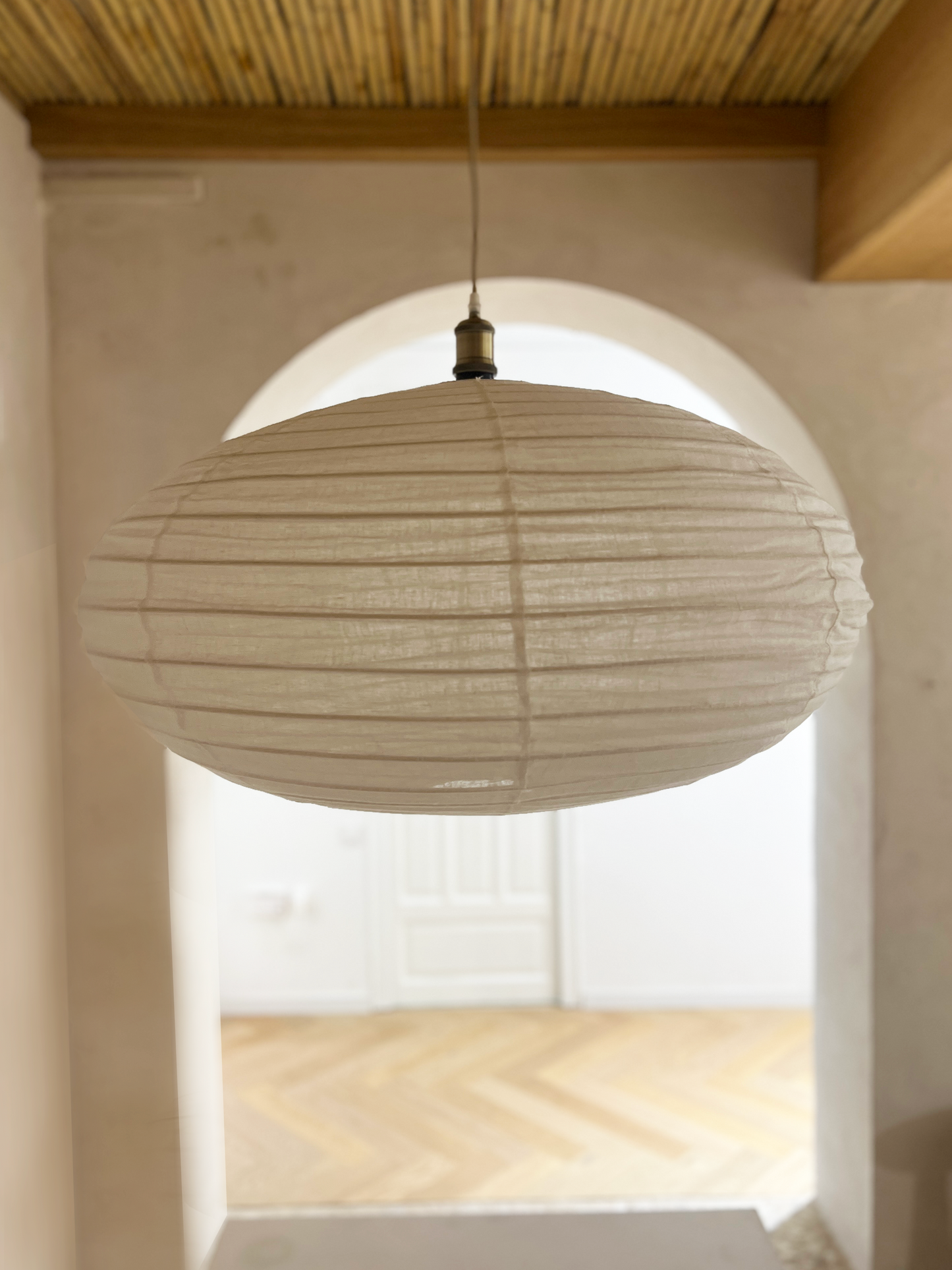 White linen pendant lamp shade