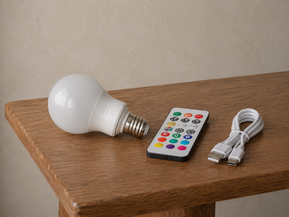 Bombilla LED Recargable E27 con Mando a Distancia